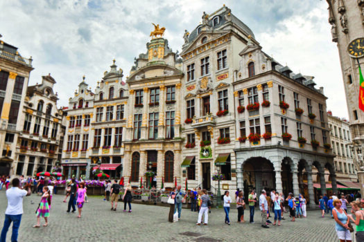 Belgium, Brussels, Grand Place, Group tour