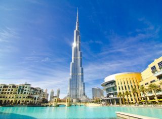 Impressive view of the Burj Khalifa, Dubai, United Arab Emirates