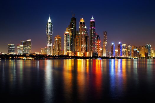 Dubai at night, United Arab Emirates