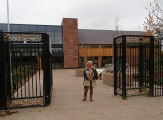 Norton Priory Museum - Gina outside the entrance